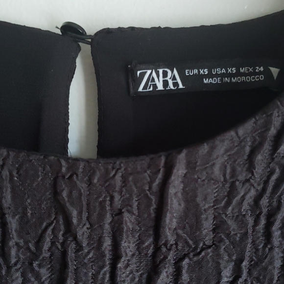 Zara textured flounce ruffle hem mini dress - Picture 4 of 6